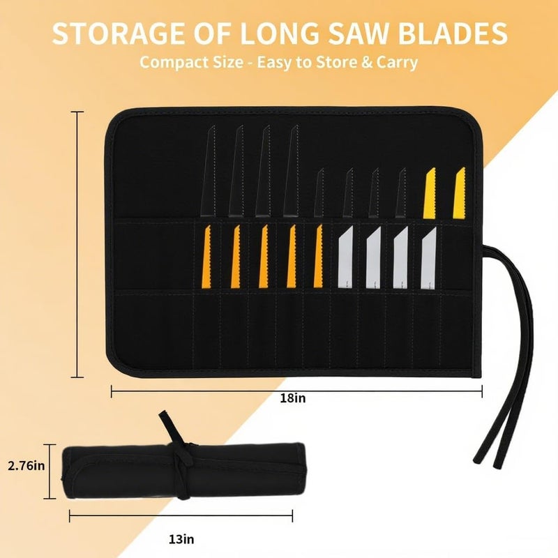JCWPVA Portable Saw Blade Storage Case - Durable Black Fabric Holder for Reciprocating, Jigsaw & Wood Pruning Blades - Compact & Lightweight for DIY, Contractors & Professionals (Case Only) - Image 2
